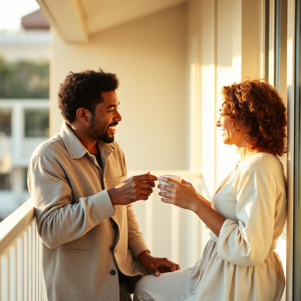 A couple sharing a quiet morning together